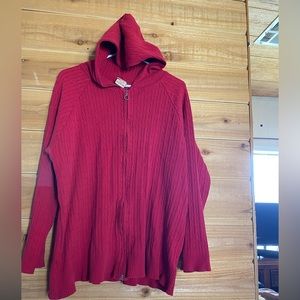 Red zipper sweater